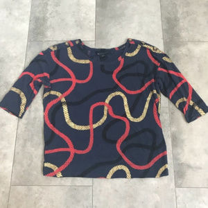 Marc by Marc Jacobs navy rope nautical top size small